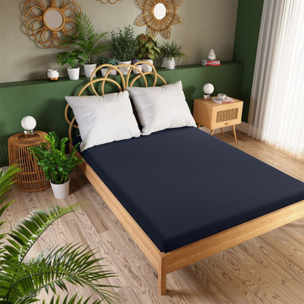 Dreamy premium prześcieradło frotte z gumką 180x200cm kolor granatowy EAN: 5907693250642
