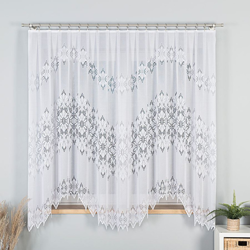 Firanka żakardowa Emilia gotowa fala 340x180cm biały EAN: 5907693252134