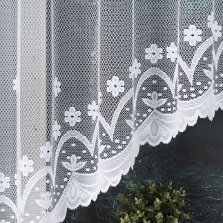 Florentyna firanka żakardowa gotowa, szerokość 330 x wysokość 160cm, kolor 001 biały