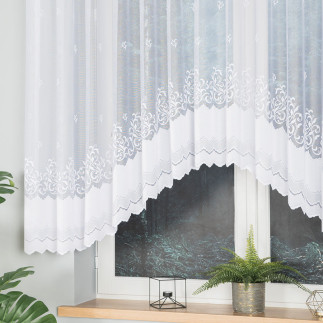 Genowefa firanka żakardowa gotowa, szerokość 350 x wysokość 140cm, kolor 001 biały
