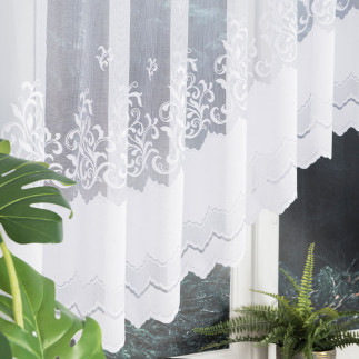 Genowefa firanka żakardowa gotowa, szerokość 350 x wysokość 140cm, kolor 001 biały