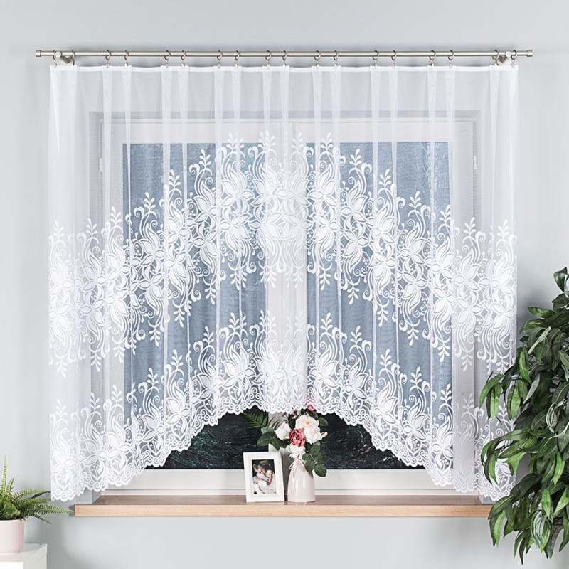 Joanna firanka żakardowa gotowa 330x160cm kolor biały EAN: 5907693230835