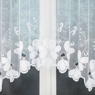 Teodora firanka żakardowa gotowa, szerokość 300 x wysokość 140cm, kolor 001 biały