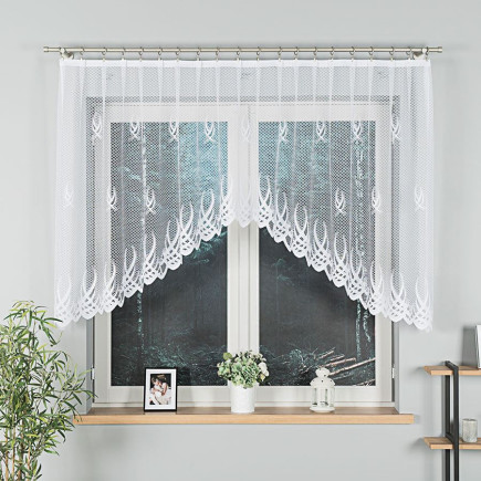 Gosia firanka żakardowa gotowa, szerokość 300 x wysokość 120cm, kolor 001 biały