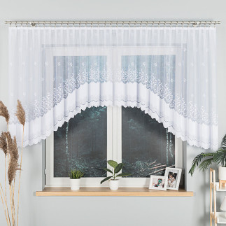 Genowefa firanka żakardowa gotowa, szerokość 400 x wysokość 120cm, kolor 001 biały