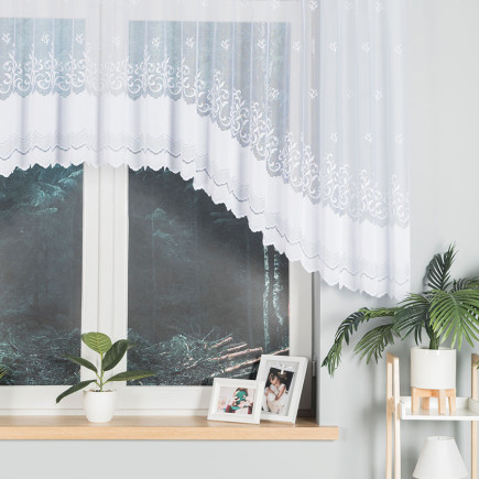 Genowefa firanka żakardowa gotowa, 400x120cm, biały - EAN: 5907693247451