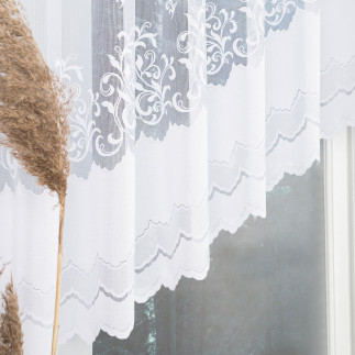 Genowefa firanka żakardowa gotowa, szerokość 400 x wysokość 120cm, kolor 001 biały