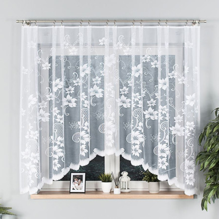 Arleta firanka żakardowa gotowa, szerokość 310 x wysokość 160cm, kolor 001 biały