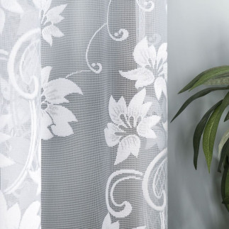Arleta firanka żakardowa gotowa, szerokość 310 x wysokość 160cm, kolor 001 biały