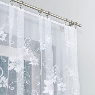 Arleta firanka żakardowa gotowa, szerokość 310 x wysokość 160cm, kolor 001 biały
