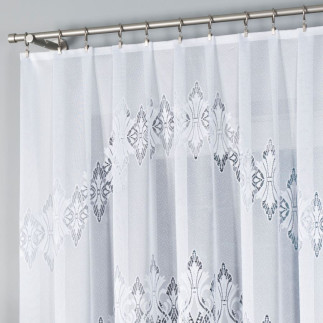 Emilia firanka żakardowa gotowa fala, szerokość 340 x wysokość 160cm, kolor 001 biały