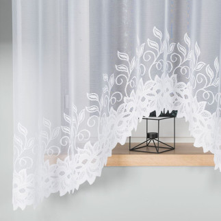 Bastia firanka żakardowa gotowa, szerokość 300 x wysokość 180cm, kolor 001 biały