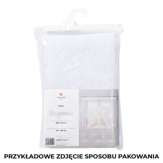 Begonia firanka żakardowa gotowa, szerokość 300 x wysokość 160cm, kolor 001 biały