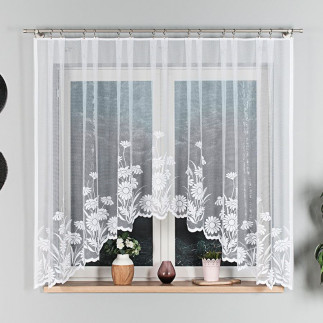 Aralia firanka żakardowa gotowa, szerokość 300 x wysokość 160cm, kolor 001 biały