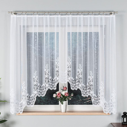Berenika firanka żakardowa gotowa, szerokość 300 x wysokość 160cm, kolor 001 biały