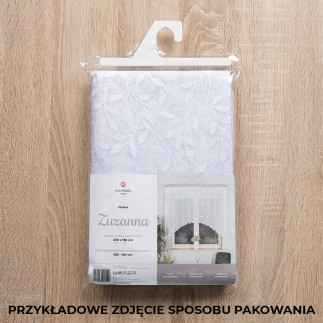 Zuzanna firanka żakardowa gotowa ze wzorem po całości, szerokość 300 x wysokość 160cm, kolor 001 biały