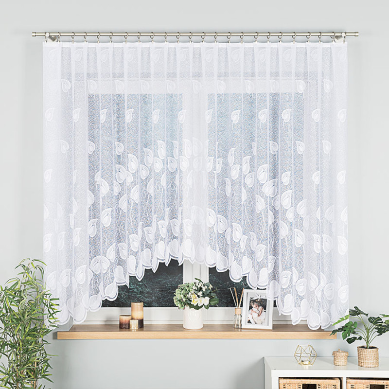 Firanka żakardowa Nora gotowa 300x160 cm, kolor biały 001, EAN: 5907693248403