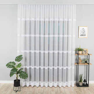 Firanka haftowana pasowa 280cm biała, kolor 001, EAN: 5907693244931