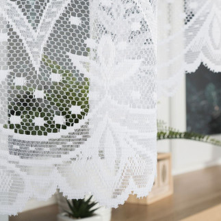 Florentyna firanka żakardowa gotowa, szerokość 330 x wysokość 140cm, kolor 001 biały