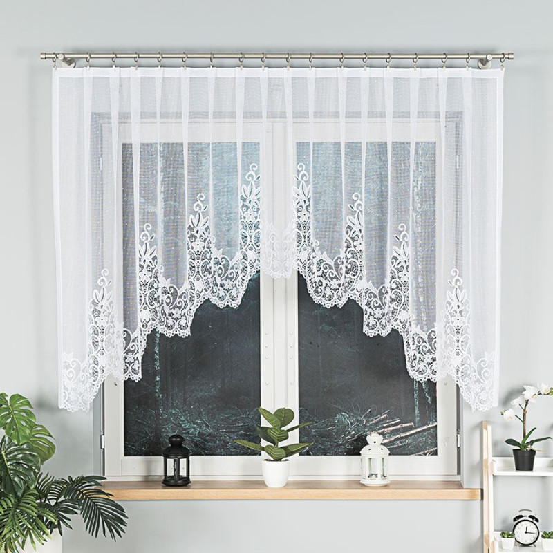 Berenika Firanka Żakardowa Gotowa, Biała 330x130 cm, EAN: 5907693229938