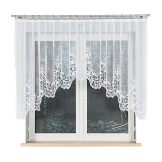 Berenika firanka żakardowa gotowa, szerokość 330 x wysokośc 130cm,  kolor 001 biały