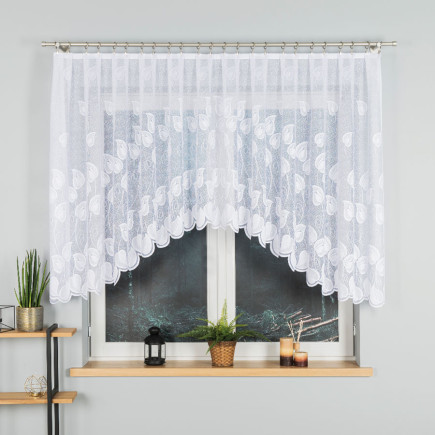 Nora firanka żakardowa gotowa, szerokość 300 x wysokość 130cm, kolor 001 biały