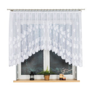 Nora firanka żakardowa gotowa, szerokość 300 x wysokość 130cm, kolor 001 biały
