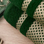 Lionel ręcznik, 70x140cm, kolor 002 ciemno zielony butelkowy ze złotą bordiurą