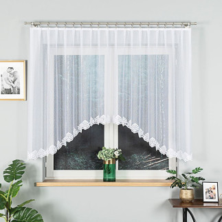 Żaklina firanka żakardowa gotowa, szerokość 300 x wysokość 140cm, kolor 001 biały