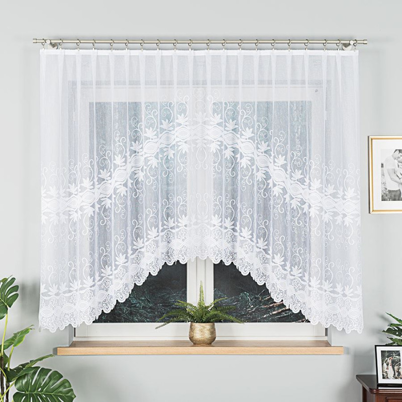 Jowita firanka żakardowa pasowa 300x150cm biały EAN: 5907693239203