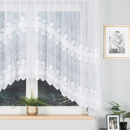 Jowita firanka żakardowa pasowa 300x150cm biały EAN: 5907693239203