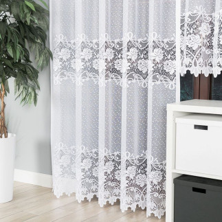Demetria firanka żakardowa gotowa na prosto, szerokość 200 x wysokość 250cm, kolor 001 biały