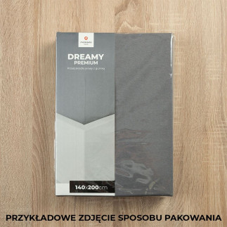 Dreamy premium prześcieradło jersey z gumką, szerokość 90 x wysokość 200cm, kolor 002 jasny szary