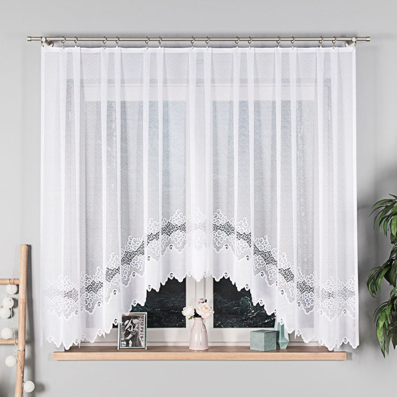 Modesta firanka żakardowa gotowa 300x160cm, kolor biały 001, EAN: 5907693230590
