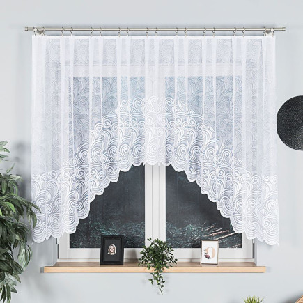 Kinga firanka żakardowa gotowa, szerokość 300 x wysokość 140cm, kolor 001 biały
