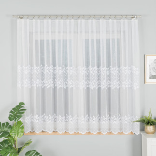 Firanka haftowana 160cm, kolor biały 001 - EAN: 5907693266865