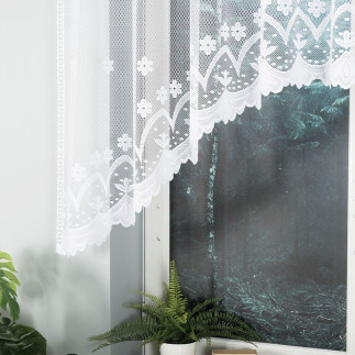 Florentyna firanka żakardowa gotowa, szerokość 330 x wysokość 120cm, kolor 001 biały