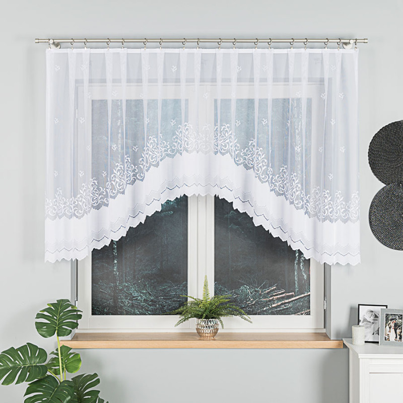 Genowefa firanka żakardowa gotowa 300x120 cm kolor 001 biały EAN: 5907693247444 Genowefa firanka żakardowa gotowa 300x120 cm kolor 001 biały EAN: 5907693247444