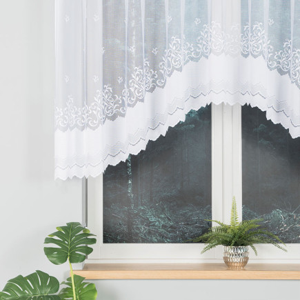 Genowefa firanka żakardowa gotowa 300x120 cm kolor 001 biały EAN: 5907693247444