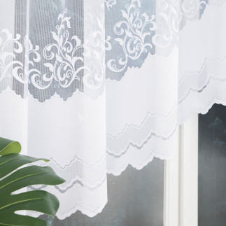 Genowefa firanka żakardowa gotowa, szerokość 300 x wysokość 120cm, kolor 001 biały