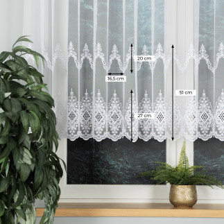 Firanka, wysokość 120cm, kolor 001 biały