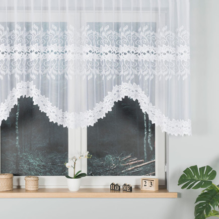 Bastia firanka żakardowa gotowa, szerokość 315 x wysokość 120cm, kolor 001 biały