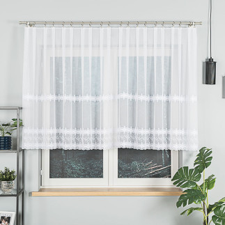 Firanka haftowana pasowa 120cm, kolor biały z błyskiem, EAN: 5907693244900