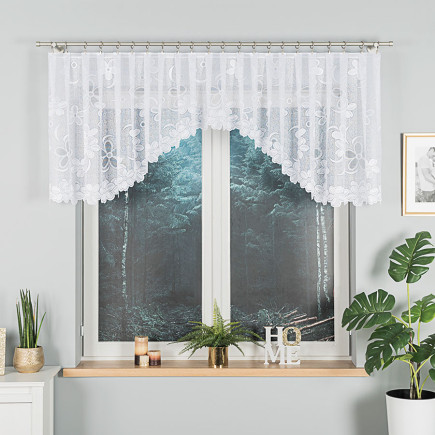 Renata firanka żakardowa gotowa, szerokość 350 x wysokość 80cm, kolor 001 biały