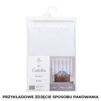 Violetta firanka żakardowa gotowa, szerokość 250 x wysokość 120cm, kolor 001 biały