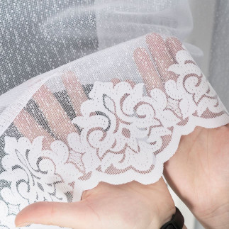 Żaklina firanka żakardowa gotowa, szerokość 250 x wysokość 80cm, kolor 001 biały