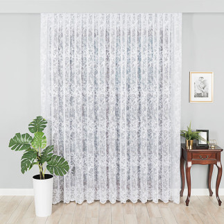 Firanka żakardowa z wzorem, wysokość 250cm, kolor biały 001, EAN: 2010000568637