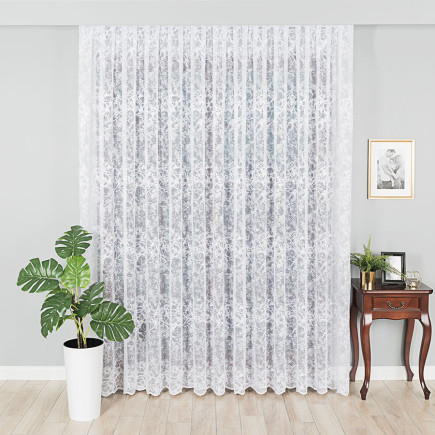 Firanka żakardowa z wzorem, wysokość 250cm, kolor biały 001, EAN: 2010000568637