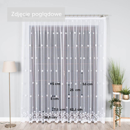 Firanka żakardowa pasowa 230cm biały EAN: 2010000416372