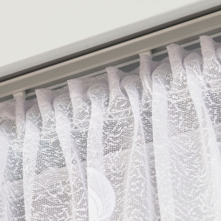 Firanka żakardowa ze wzorem po całości, wysokość 250cm, kolor 001 biały